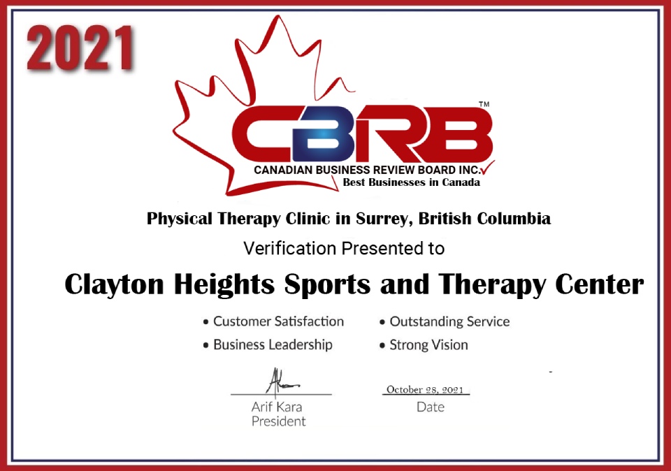2021 CBRB Inc Clayton Heights Sports and Therapy Center Certificate